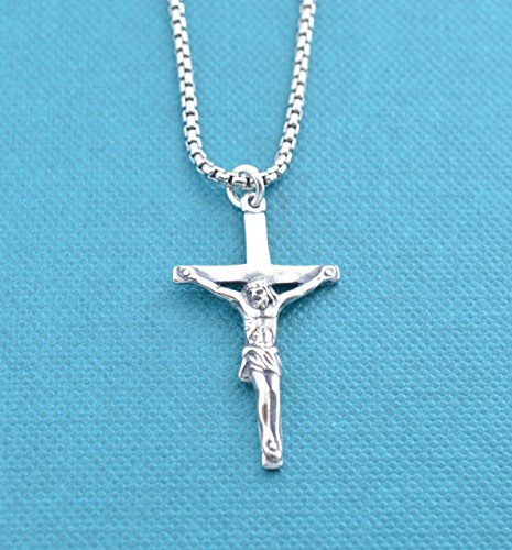 Mens crucifix necklace in sterling 